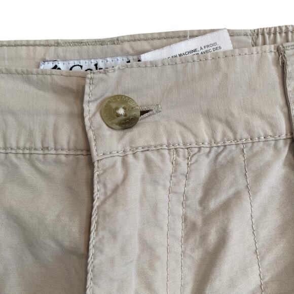 Columbia Off White Ivory Cotton Nylon Camping Utility Cargo Shorts Size 8 - Picture 8 of 15